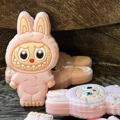 Pink Labubu Silicone Focal Bead Flat Silicone Focal Bead