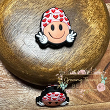 Load image into Gallery viewer, Pink Lovey Smiley Face Silicone Focal Bead Beads
