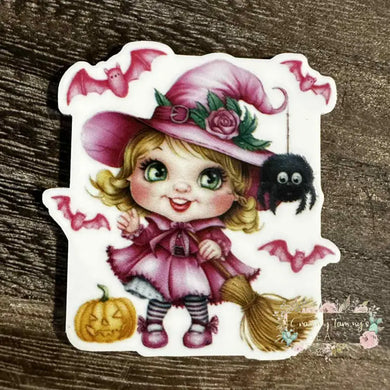 Pink Witch Acrylic Flatback Acrylic Flatback