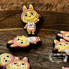 Load image into Gallery viewer, Pink &amp; Yellow Lububu Silicone Focal Bead Silicone Focal Bead
