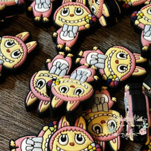 Load image into Gallery viewer, Pink &amp; Yellow Lububu Silicone Focal Bead Silicone Focal Bead
