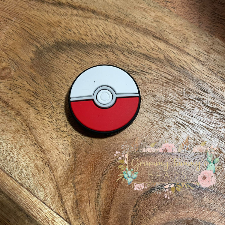 Poke Ball - Silicone Focal Bead