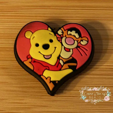Pooh and Tiger Heart - Silicone Focal Bead Silicone Focal Bead