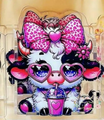 PREORDER Acrylic Pen/Pencil/Brush Holder - Cow with Glasses PREORDER
