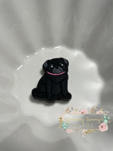 Load image into Gallery viewer, Pug - Black Silicone Focal Bead
