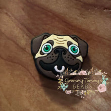 Load image into Gallery viewer, Pug Face Silicone Focal Bead Beads
