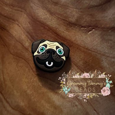 Pug Face Silicone Focal Bead Beads