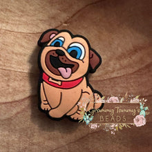 Load image into Gallery viewer, Brown Pup Full Body Silicone Focal Bead Beads
