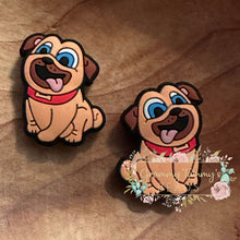 Load image into Gallery viewer, Brown Pup Full Body Silicone Focal Bead Beads
