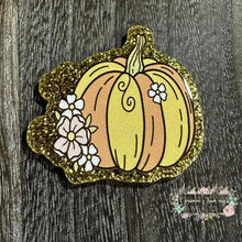 Load image into Gallery viewer, Pumpkin - Gold Glittery Flatback Glitter Flatback
