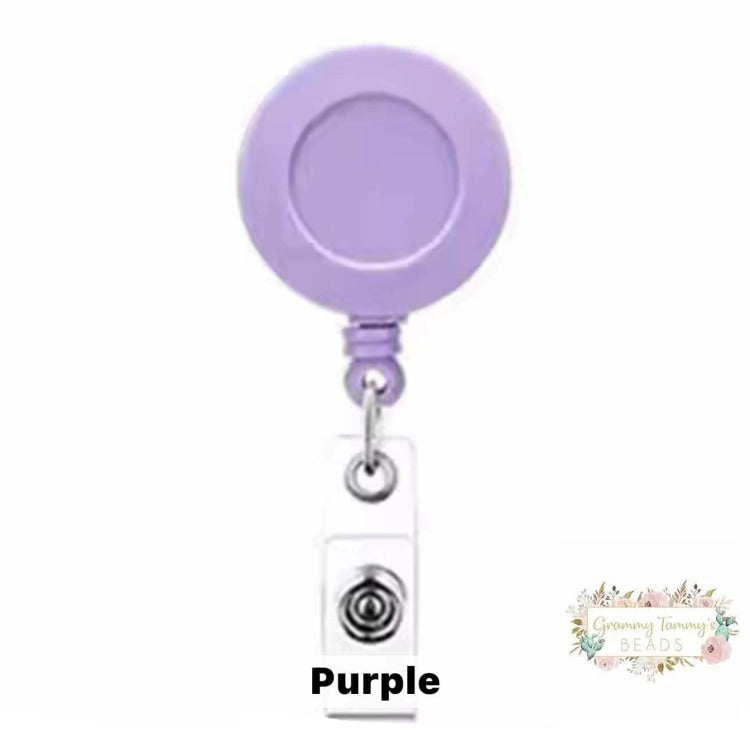 Purple - Alligator Swivel Clip Badge Reel Badge Reel