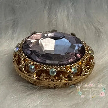 Load image into Gallery viewer, Purple Gold Tone Oval Gemstone Beads - 1 Count
