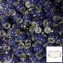 Load image into Gallery viewer, Blue Rhinestone Pearl Spacer Beads Spacers
