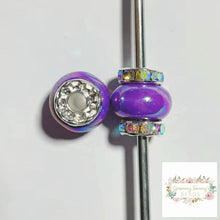Load image into Gallery viewer, Purple Rhinestone Pearl Spacer Rhinestone Pearl Spacers
