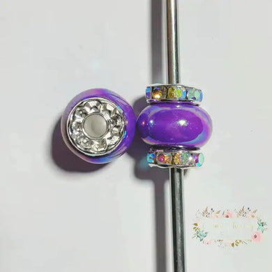 Purple Rhinestone Pearl Spacer Rhinestone Pearl Spacers