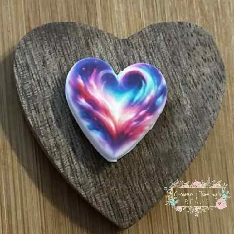 Rainbow Heart - Silicone Focal Bead Silicone Focal Bead