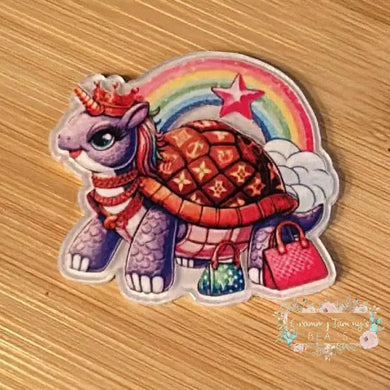 Rainbow Love Turtle Acrylic Flatback Flatback