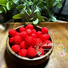 Load image into Gallery viewer, Red 15Mm Spiral Round Silicone Bead Beads
