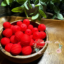 Load image into Gallery viewer, Red 15Mm Spiral Round Silicone Bead Beads
