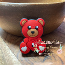 Load image into Gallery viewer, Red Bear Silicone Focal Bead Beads
