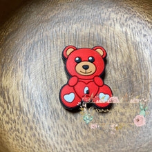 Load image into Gallery viewer, Red Bear Silicone Focal Bead Beads
