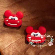 Load image into Gallery viewer, Red Car With Eyes Silicone Focal Bead Beads
