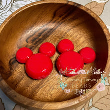 Load image into Gallery viewer, Red Faceted Acrylic Mouse Beads 34Mm X 37Mm Set Of Two Bumblegum
