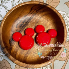 Load image into Gallery viewer, Red Faceted Acrylic Mouse Beads 34Mm X 37Mm Set Of Two Bumblegum
