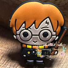 Load image into Gallery viewer, Red Headed Boy With Glasses Silicone Focal Bead Beads
