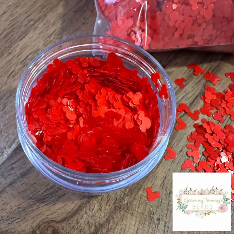 Red Metallic Mouse Head Shape Glitter - 6 Grams/20 Grams Grams