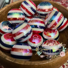 Load image into Gallery viewer, Red White &amp; Blue Stripes - Shiny 20Mm Acyrlic Beads
