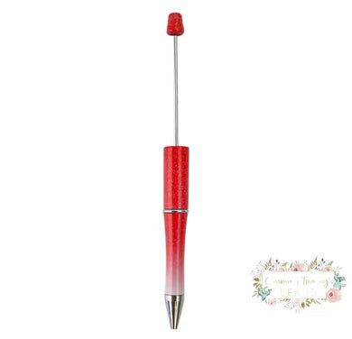 Red & White Ombre Beadable Pen Beadable Pen