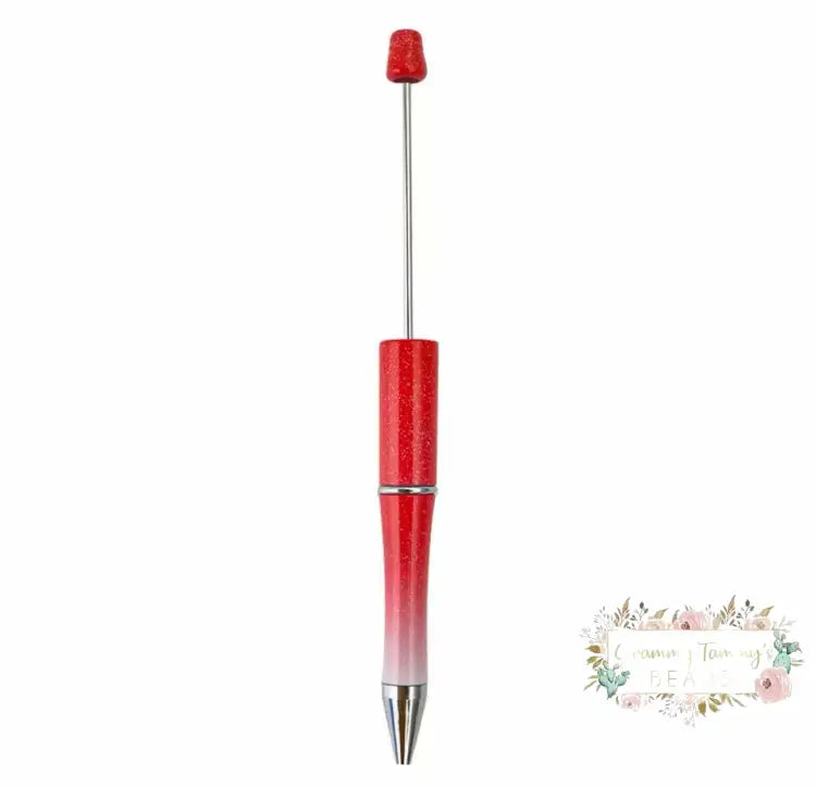 Red & White Ombre Beadable Pen Beadable Pen