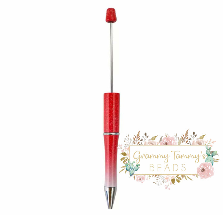 Red & White Ombre Beadable Pen Beadable Pen