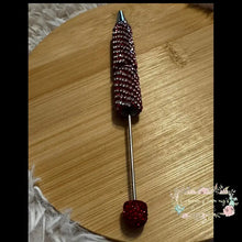 Load image into Gallery viewer, Rhinestone Beadable Pens - Red/Silver Swirl Beadable Pen
