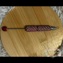 Load image into Gallery viewer, Rhinestone Beadable Pens - Red/Silver Swirl Beadable Pen
