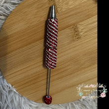 Load image into Gallery viewer, Rhinestone Beadable Pens - Red/Silver Swirl Beadable Pen
