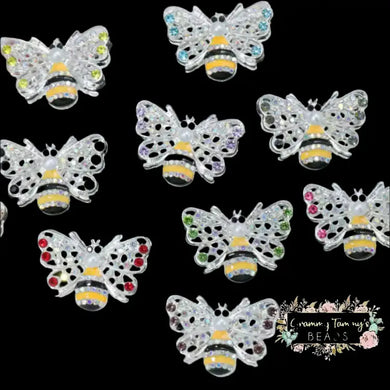 Rhinestone Bee Fancy Bead - Assorted Colors Available Rhinestone Bee Bead