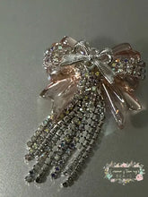 Load image into Gallery viewer, Rhinestone Bow Bead with Chains - 1 Count Rhinestone Bow with chains
