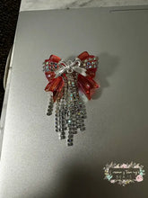 Load image into Gallery viewer, Rhinestone Bow Bead with Chains - 1 Count Rhinestone Bow with chains
