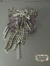 Load image into Gallery viewer, Rhinestone Bow Bead with Chains - 1 Count Rhinestone Bow with chains
