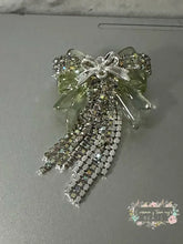 Load image into Gallery viewer, Rhinestone Bow Bead with Chains - 1 Count Rhinestone Bow with chains
