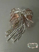Load image into Gallery viewer, Rhinestone Bow Bead with Chains - 1 Count Rhinestone Bow with chains
