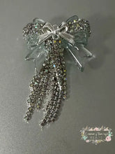 Load image into Gallery viewer, Rhinestone Bow Bead with Chains - 1 Count Rhinestone Bow with chains
