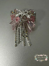 Load image into Gallery viewer, Rhinestone Bow Bead with Chains - 1 Count Rhinestone Bow with chains
