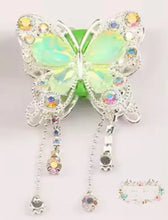 Load image into Gallery viewer, Rhinestone Butterfly with Chains Green Fancy Butterfly
