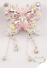 Load image into Gallery viewer, Rhinestone Butterfly with Chains Pink Fancy Butterfly
