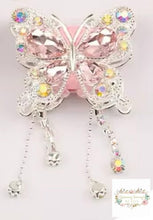 Load image into Gallery viewer, Rhinestone Butterfly with Chains Pink Fancy Butterfly
