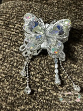Load image into Gallery viewer, Rhinestone Butterfly Bead with Chains - 1 Count Silver/Diamond Fancy Butterfly
