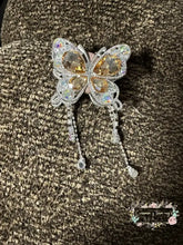 Load image into Gallery viewer, Rhinestone Butterfly Bead with Chains - 1 Count Tan Fancy Butterfly
